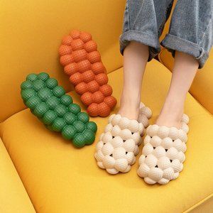 Lychee Bubble Slippers for Women Men's Beach Slides Sandals Soft Massage Size 36